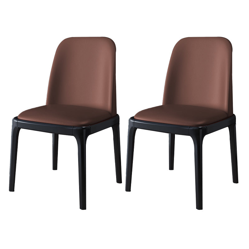 Scandinavian Rubberwood Chairs Set Solid Back Side Dining Chair (Set of 2) Dark Brown Clearhalo ' kitchen&dining_furn' 'Dining Chairs' 'Dining Tables & Seating' 'dining_chair' 'furn' 'furn_dining_chair' 'Furniture' 'furniture_dining_chair' 'Kitchen & Dining Furniture' 'kitchen' 3998938