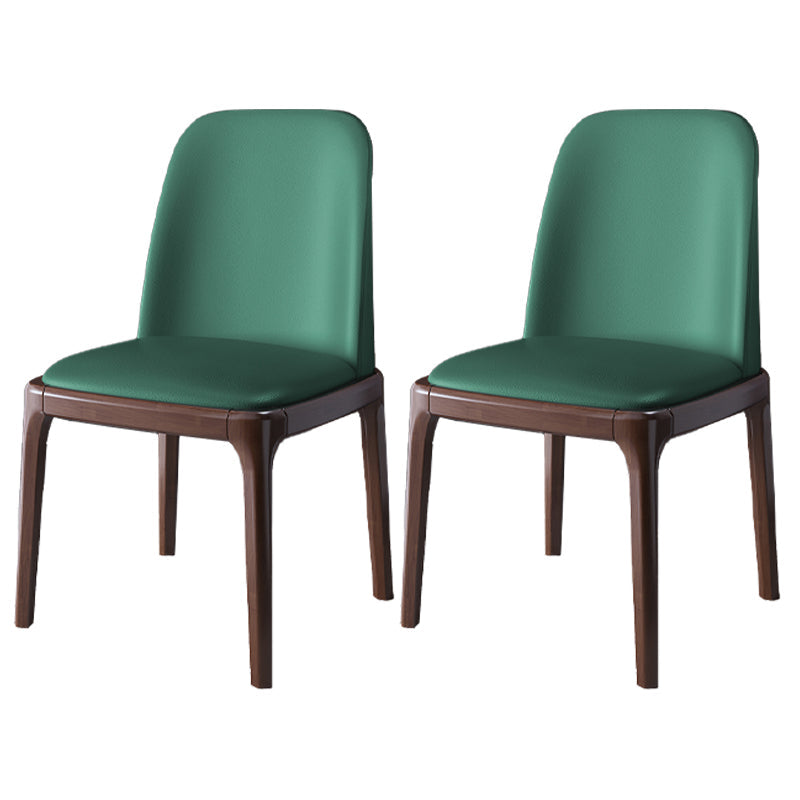 Scandinavian Rubberwood Chairs Set Solid Back Side Dining Chair (Set of 2) Green Clearhalo ' kitchen&dining_furn' 'Dining Chairs' 'Dining Tables & Seating' 'dining_chair' 'furn' 'furn_dining_chair' 'Furniture' 'furniture_dining_chair' 'Kitchen & Dining Furniture' 'kitchen' 3998940