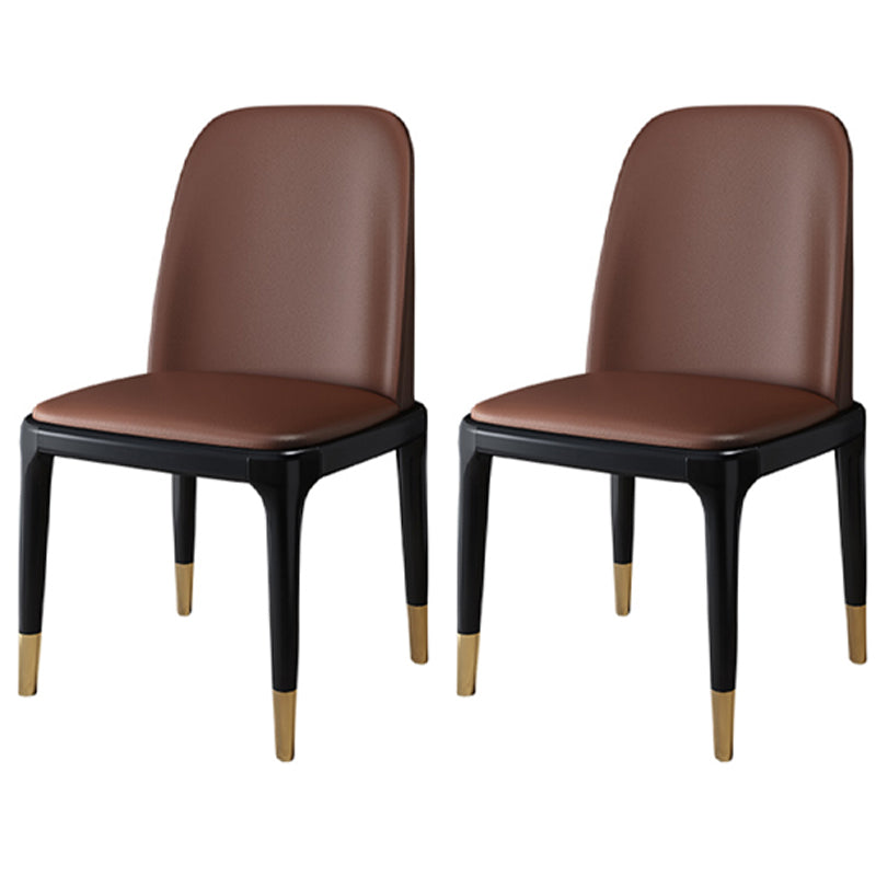 Scandinavian Rubberwood Chairs Set Solid Back Side Dining Chair (Set of 2) Dark Coffee Clearhalo ' kitchen&dining_furn' 'Dining Chairs' 'Dining Tables & Seating' 'dining_chair' 'furn' 'furn_dining_chair' 'Furniture' 'furniture_dining_chair' 'Kitchen & Dining Furniture' 'kitchen' 3998944