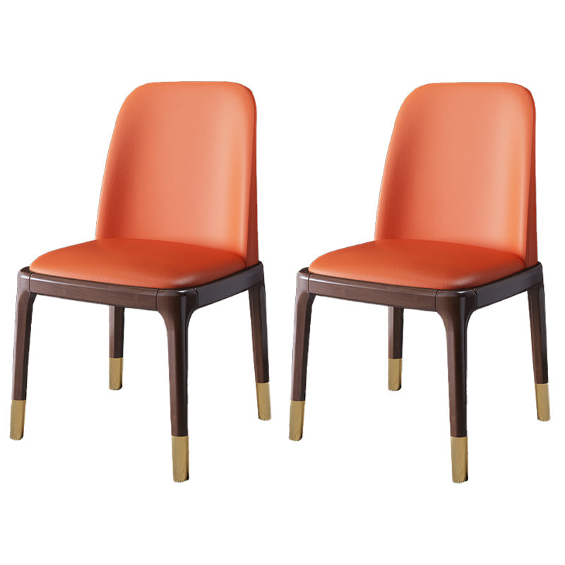 Scandinavian Rubberwood Chairs Set Solid Back Side Dining Chair (Set of 2) Khaki-Orange Clearhalo ' kitchen&dining_furn' 'Dining Chairs' 'Dining Tables & Seating' 'dining_chair' 'furn' 'furn_dining_chair' 'Furniture' 'furniture_dining_chair' 'Kitchen & Dining Furniture' 'kitchen' 3998951