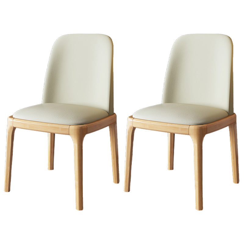 Scandinavian Rubberwood Chairs Set Solid Back Side Dining Chair (Set of 2) Off-White Clearhalo ' kitchen&dining_furn' 'Dining Chairs' 'Dining Tables & Seating' 'dining_chair' 'furn' 'furn_dining_chair' 'Furniture' 'furniture_dining_chair' 'Kitchen & Dining Furniture' 'kitchen' 3998961