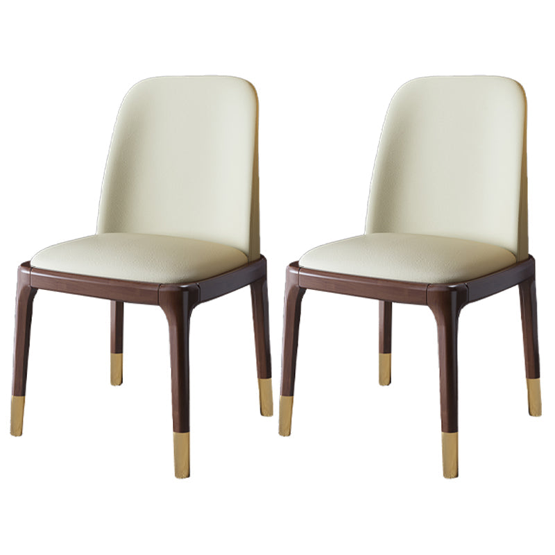 Scandinavian Rubberwood Chairs Set Solid Back Side Dining Chair (Set of 2) Walnut Clearhalo ' kitchen&dining_furn' 'Dining Chairs' 'Dining Tables & Seating' 'dining_chair' 'furn' 'furn_dining_chair' 'Furniture' 'furniture_dining_chair' 'Kitchen & Dining Furniture' 'kitchen' 3998962