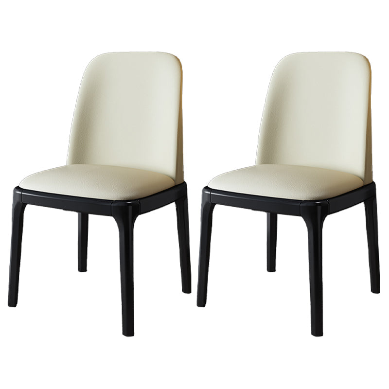 Scandinavian Rubberwood Chairs Set Solid Back Side Dining Chair (Set of 2) Dark Beige Clearhalo ' kitchen&dining_furn' 'Dining Chairs' 'Dining Tables & Seating' 'dining_chair' 'furn' 'furn_dining_chair' 'Furniture' 'furniture_dining_chair' 'Kitchen & Dining Furniture' 'kitchen' 3998967
