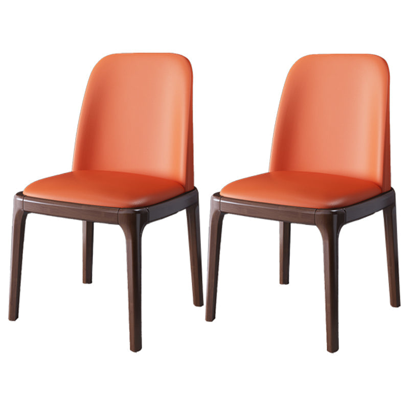 Scandinavian Rubberwood Chairs Set Solid Back Side Dining Chair (Set of 2) Orange Red Clearhalo ' kitchen&dining_furn' 'Dining Chairs' 'Dining Tables & Seating' 'dining_chair' 'furn' 'furn_dining_chair' 'Furniture' 'furniture_dining_chair' 'Kitchen & Dining Furniture' 'kitchen' 3998972