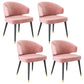 Nordic Metal Dining Room Arm Chairs Velvet Dining Side Chair for Restaurant Pink 4 Piece Set Black Clearhalo ' kitchen&dining_furn' 'Dining Chairs' 'Dining Tables & Seating' 'dining_chair' 'furn' 'furn_dining_chair' 'Furniture' 'furniture_dining_chair' 'Kitchen & Dining Furniture' 'kitchen' 3998975