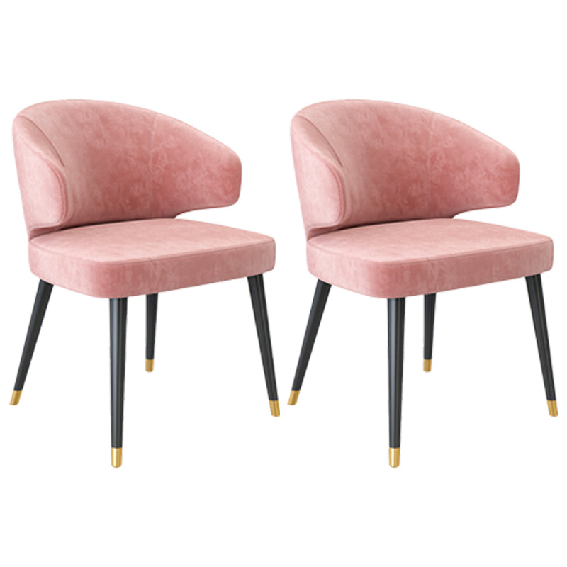 Nordic Metal Dining Room Arm Chairs Velvet Dining Side Chair for Restaurant Pink 2 Piece Set Black Clearhalo ' kitchen&dining_furn' 'Dining Chairs' 'Dining Tables & Seating' 'dining_chair' 'furn' 'furn_dining_chair' 'Furniture' 'furniture_dining_chair' 'Kitchen & Dining Furniture' 'kitchen' 3998978