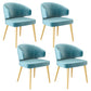 Nordic Metal Dining Room Arm Chairs Velvet Dining Side Chair for Restaurant Blue 4 Piece Set Brass Gold Clearhalo ' kitchen&dining_furn' 'Dining Chairs' 'Dining Tables & Seating' 'dining_chair' 'furn' 'furn_dining_chair' 'Furniture' 'furniture_dining_chair' 'Kitchen & Dining Furniture' 'kitchen' 3998980