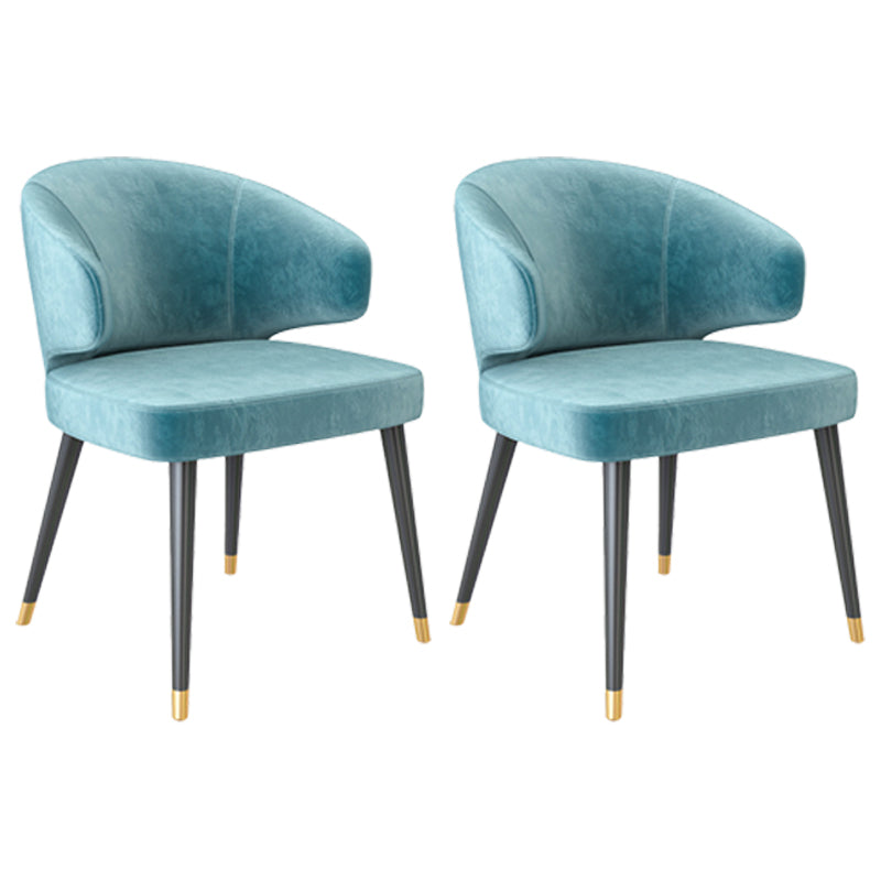 Nordic Metal Dining Room Arm Chairs Velvet Dining Side Chair for Restaurant Blue 2 Piece Set Black Clearhalo ' kitchen&dining_furn' 'Dining Chairs' 'Dining Tables & Seating' 'dining_chair' 'furn' 'furn_dining_chair' 'Furniture' 'furniture_dining_chair' 'Kitchen & Dining Furniture' 'kitchen' 3998987