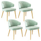 Nordic Metal Dining Room Arm Chairs Velvet Dining Side Chair for Restaurant Green 4 Piece Set Brass Gold Clearhalo ' kitchen&dining_furn' 'Dining Chairs' 'Dining Tables & Seating' 'dining_chair' 'furn' 'furn_dining_chair' 'Furniture' 'furniture_dining_chair' 'Kitchen & Dining Furniture' 'kitchen' 3998988