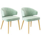 Nordic Metal Dining Room Arm Chairs Velvet Dining Side Chair for Restaurant Green 2 Piece Set Brass Gold Clearhalo ' kitchen&dining_furn' 'Dining Chairs' 'Dining Tables & Seating' 'dining_chair' 'furn' 'furn_dining_chair' 'Furniture' 'furniture_dining_chair' 'Kitchen & Dining Furniture' 'kitchen' 3998990
