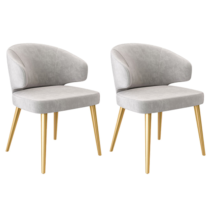 Nordic Metal Dining Room Arm Chairs Velvet Dining Side Chair for Restaurant Grey 2 Piece Set Brass Gold Clearhalo ' kitchen&dining_furn' 'Dining Chairs' 'Dining Tables & Seating' 'dining_chair' 'furn' 'furn_dining_chair' 'Furniture' 'furniture_dining_chair' 'Kitchen & Dining Furniture' 'kitchen' 3998993
