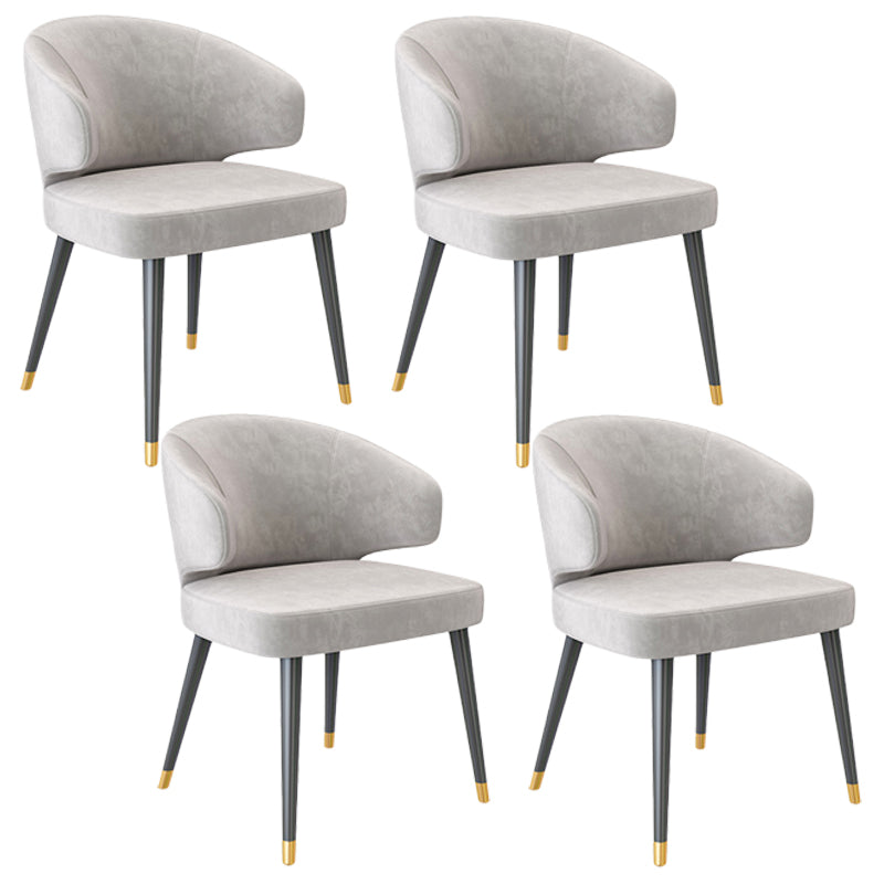 Nordic Metal Dining Room Arm Chairs Velvet Dining Side Chair for Restaurant Grey 4 Piece Set Black Clearhalo ' kitchen&dining_furn' 'Dining Chairs' 'Dining Tables & Seating' 'dining_chair' 'furn' 'furn_dining_chair' 'Furniture' 'furniture_dining_chair' 'Kitchen & Dining Furniture' 'kitchen' 3998994