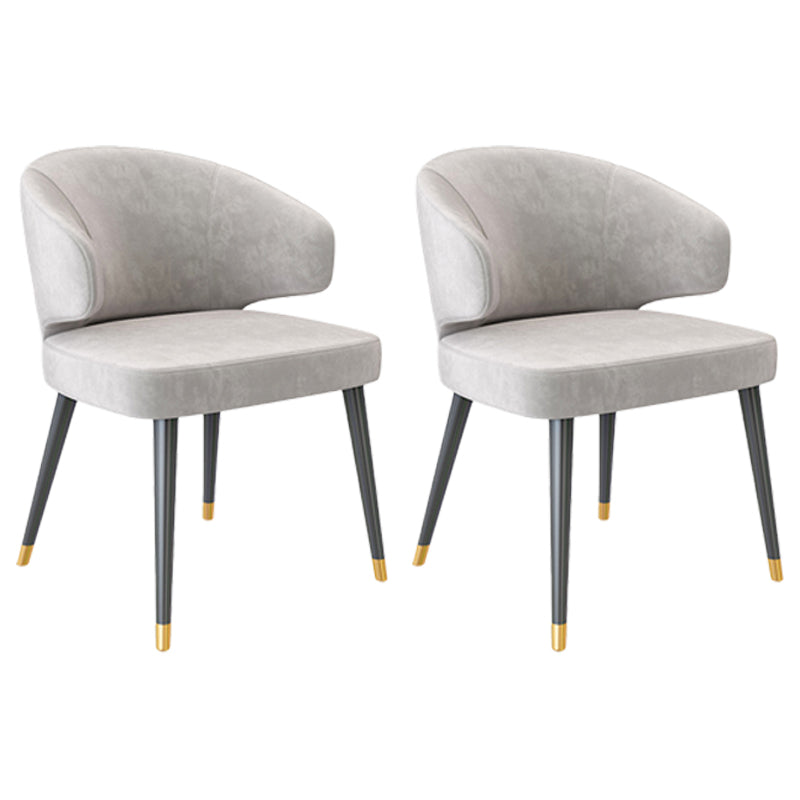 Nordic Metal Dining Room Arm Chairs Velvet Dining Side Chair for Restaurant Grey 2 Piece Set Black Clearhalo ' kitchen&dining_furn' 'Dining Chairs' 'Dining Tables & Seating' 'dining_chair' 'furn' 'furn_dining_chair' 'Furniture' 'furniture_dining_chair' 'Kitchen & Dining Furniture' 'kitchen' 3998996