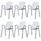 Industrial Style Kitchen Plastic Dining Chairs Dining Stackable Arm Chairs with Metal Legs White-Black 6 Piece Set Clearhalo ' kitchen&dining_furn' 'Dining Chairs' 'Dining Tables & Seating' 'dining_chair' 'furn' 'furn_dining_chair' 'Furniture' 'furniture_dining_chair' 'Kitchen & Dining Furniture' 'kitchen' 3999006