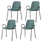 Industrial Style Kitchen Plastic Dining Chairs Dining Stackable Arm Chairs with Metal Legs Green 4 Piece Set Clearhalo ' kitchen&dining_furn' 'Dining Chairs' 'Dining Tables & Seating' 'dining_chair' 'furn' 'furn_dining_chair' 'Furniture' 'furniture_dining_chair' 'Kitchen & Dining Furniture' 'kitchen' 3999017