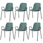 Industrial Style Kitchen Plastic Dining Chairs Dining Stackable Arm Chairs with Metal Legs Green 6 Piece Set Clearhalo ' kitchen&dining_furn' 'Dining Chairs' 'Dining Tables & Seating' 'dining_chair' 'furn' 'furn_dining_chair' 'Furniture' 'furniture_dining_chair' 'Kitchen & Dining Furniture' 'kitchen' 3999019