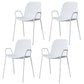 Industrial Style Kitchen Plastic Dining Chairs Dining Stackable Arm Chairs with Metal Legs White 4 Piece Set Clearhalo ' kitchen&dining_furn' 'Dining Chairs' 'Dining Tables & Seating' 'dining_chair' 'furn' 'furn_dining_chair' 'Furniture' 'furniture_dining_chair' 'Kitchen & Dining Furniture' 'kitchen' 3999022