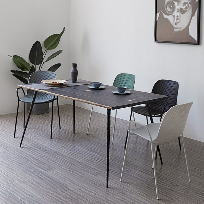 Industrial Style Kitchen Plastic Dining Chairs Dining Stackable Arm Chairs with Metal Legs Clearhalo ' kitchen&dining_furn' 'Dining Chairs' 'Dining Tables & Seating' 'dining_chair' 'furn' 'furn_dining_chair' 'Furniture' 'furniture_dining_chair' 'Kitchen & Dining Furniture' 'kitchen' 3999023