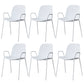 Industrial Style Kitchen Plastic Dining Chairs Dining Stackable Arm Chairs with Metal Legs White 6 Piece Set Clearhalo ' kitchen&dining_furn' 'Dining Chairs' 'Dining Tables & Seating' 'dining_chair' 'furn' 'furn_dining_chair' 'Furniture' 'furniture_dining_chair' 'Kitchen & Dining Furniture' 'kitchen' 3999025