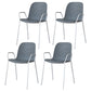 Industrial Style Kitchen Plastic Dining Chairs Dining Stackable Arm Chairs with Metal Legs Light Gray-White 4 Piece Set Clearhalo ' kitchen&dining_furn' 'Dining Chairs' 'Dining Tables & Seating' 'dining_chair' 'furn' 'furn_dining_chair' 'Furniture' 'furniture_dining_chair' 'Kitchen & Dining Furniture' 'kitchen' 3999027