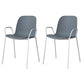 Industrial Style Kitchen Plastic Dining Chairs Dining Stackable Arm Chairs with Metal Legs Light Gray-White 2 Piece Set Clearhalo ' kitchen&dining_furn' 'Dining Chairs' 'Dining Tables & Seating' 'dining_chair' 'furn' 'furn_dining_chair' 'Furniture' 'furniture_dining_chair' 'Kitchen & Dining Furniture' 'kitchen' 3999029