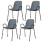 Industrial Style Kitchen Plastic Dining Chairs Dining Stackable Arm Chairs with Metal Legs Grey 4 Piece Set Clearhalo ' kitchen&dining_furn' 'Dining Chairs' 'Dining Tables & Seating' 'dining_chair' 'furn' 'furn_dining_chair' 'Furniture' 'furniture_dining_chair' 'Kitchen & Dining Furniture' 'kitchen' 3999033