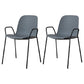 Industrial Style Kitchen Plastic Dining Chairs Dining Stackable Arm Chairs with Metal Legs Grey 2 Piece Set Clearhalo ' kitchen&dining_furn' 'Dining Chairs' 'Dining Tables & Seating' 'dining_chair' 'furn' 'furn_dining_chair' 'Furniture' 'furniture_dining_chair' 'Kitchen & Dining Furniture' 'kitchen' 3999035