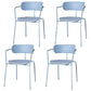 Industrial Style Kitchen Dining Chairs Dining Stackable Arm Chairs with Metal Legs (Set of 4) Blue Clearhalo ' kitchen&dining_furn' 'Dining Chairs' 'Dining Tables & Seating' 'dining_chair' 'furn' 'furn_dining_chair' 'Furniture' 'furniture_dining_chair' 'Kitchen & Dining Furniture' 'kitchen' 3999051