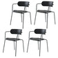 Industrial Style Kitchen Dining Chairs Dining Stackable Arm Chairs with Metal Legs (Set of 4) Black Clearhalo ' kitchen&dining_furn' 'Dining Chairs' 'Dining Tables & Seating' 'dining_chair' 'furn' 'furn_dining_chair' 'Furniture' 'furniture_dining_chair' 'Kitchen & Dining Furniture' 'kitchen' 3999053