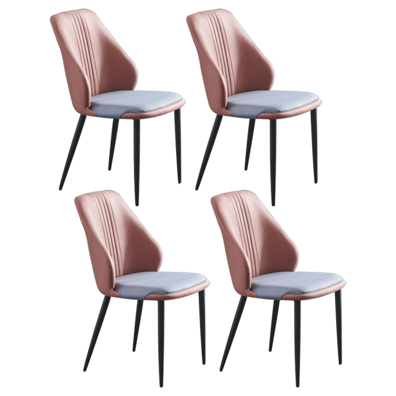 Contemporary Style Metal Chairs Set Dining Kitchen Solid Back Side Chair (Set of 4) Taupe Clearhalo ' kitchen&dining_furn' 'Dining Chairs' 'Dining Tables & Seating' 'dining_chair' 'furn' 'furn_dining_chair' 'Furniture' 'furniture_dining_chair' 'Kitchen & Dining Furniture' 'kitchen' 3999063
