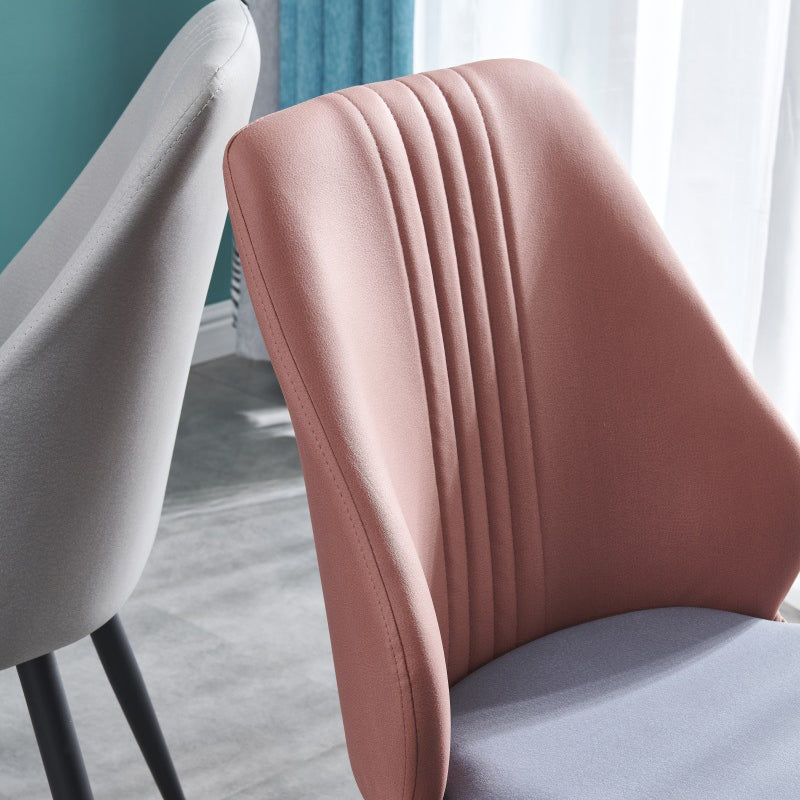 Contemporary Style Metal Chairs Set Dining Kitchen Solid Back Side Chair (Set of 4) Clearhalo ' kitchen&dining_furn' 'Dining Chairs' 'Dining Tables & Seating' 'dining_chair' 'furn' 'furn_dining_chair' 'Furniture' 'furniture_dining_chair' 'Kitchen & Dining Furniture' 'kitchen' 3999071