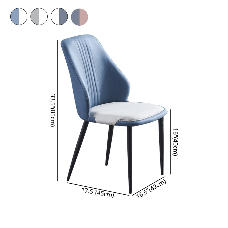 Contemporary Style Metal Chairs Set Dining Kitchen Solid Back Side Chair (Set of 4) Clearhalo ' kitchen&dining_furn' 'Dining Chairs' 'Dining Tables & Seating' 'dining_chair' 'furn' 'furn_dining_chair' 'Furniture' 'furniture_dining_chair' 'Kitchen & Dining Furniture' 'kitchen' 3999078
