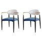 Scandinavian Style Metal Chairs Set Kitchen Dining Room Open Back Arm Chair Blue 2 Piece Set Clearhalo ' kitchen&dining_furn' 'Dining Chairs' 'Dining Tables & Seating' 'dining_chair' 'furn' 'furn_dining_chair' 'Furniture' 'furniture_dining_chair' 'Kitchen & Dining Furniture' 'kitchen' 3999088