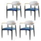 Scandinavian Style Metal Chairs Set Kitchen Dining Room Open Back Arm Chair Blue 4 Piece Set Clearhalo ' kitchen&dining_furn' 'Dining Chairs' 'Dining Tables & Seating' 'dining_chair' 'furn' 'furn_dining_chair' 'Furniture' 'furniture_dining_chair' 'Kitchen & Dining Furniture' 'kitchen' 3999089
