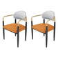 Scandinavian Style Metal Chairs Set Kitchen Dining Room Open Back Arm Chair Orange 2 Piece Set Clearhalo ' kitchen&dining_furn' 'Dining Chairs' 'Dining Tables & Seating' 'dining_chair' 'furn' 'furn_dining_chair' 'Furniture' 'furniture_dining_chair' 'Kitchen & Dining Furniture' 'kitchen' 3999098