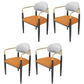Scandinavian Style Metal Chairs Set Kitchen Dining Room Open Back Arm Chair Orange 4 Piece Set Clearhalo ' kitchen&dining_furn' 'Dining Chairs' 'Dining Tables & Seating' 'dining_chair' 'furn' 'furn_dining_chair' 'Furniture' 'furniture_dining_chair' 'Kitchen & Dining Furniture' 'kitchen' 3999099