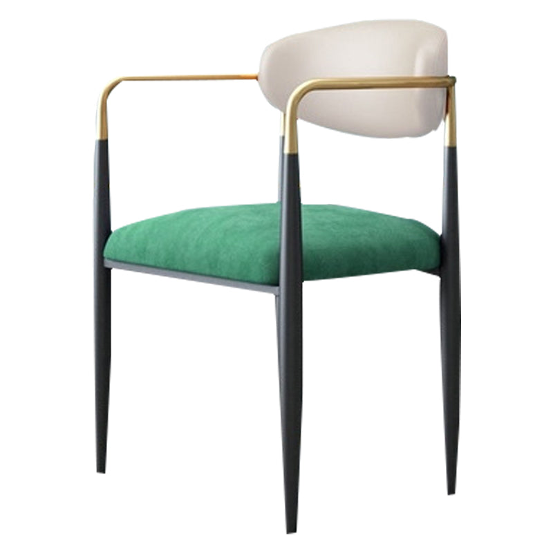 Scandinavian Style Metal Chairs Set Kitchen Dining Room Open Back Arm Chair Green 1 Piece Clearhalo ' kitchen&dining_furn' 'Dining Chairs' 'Dining Tables & Seating' 'dining_chair' 'furn' 'furn_dining_chair' 'Furniture' 'furniture_dining_chair' 'Kitchen & Dining Furniture' 'kitchen' 3999103