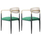 Scandinavian Style Metal Chairs Set Kitchen Dining Room Open Back Arm Chair Green 2 Piece Set Clearhalo ' kitchen&dining_furn' 'Dining Chairs' 'Dining Tables & Seating' 'dining_chair' 'furn' 'furn_dining_chair' 'Furniture' 'furniture_dining_chair' 'Kitchen & Dining Furniture' 'kitchen' 3999104