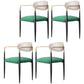 Scandinavian Style Metal Chairs Set Kitchen Dining Room Open Back Arm Chair Green 4 Piece Set Clearhalo ' kitchen&dining_furn' 'Dining Chairs' 'Dining Tables & Seating' 'dining_chair' 'furn' 'furn_dining_chair' 'Furniture' 'furniture_dining_chair' 'Kitchen & Dining Furniture' 'kitchen' 3999105