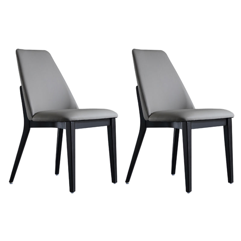 Industrial Leather Restaurant Side Chair Matte Finish Parsons Dining Chair (Set of 2) Grey Clearhalo ' kitchen&dining_furn' 'Dining Chairs' 'Dining Tables & Seating' 'dining_chair' 'furn' 'furn_dining_chair' 'Furniture' 'furniture_dining_chair' 'Kitchen & Dining Furniture' 'kitchen' 3999108
