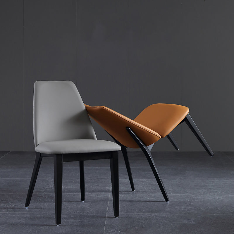 Industrial Leather Restaurant Side Chair Matte Finish Parsons Dining Chair (Set of 2) Clearhalo ' kitchen&dining_furn' 'Dining Chairs' 'Dining Tables & Seating' 'dining_chair' 'furn' 'furn_dining_chair' 'Furniture' 'furniture_dining_chair' 'Kitchen & Dining Furniture' 'kitchen' 3999110