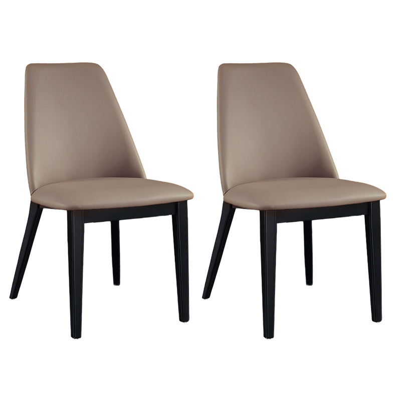 Industrial Leather Restaurant Side Chair Matte Finish Parsons Dining Chair (Set of 2) Khaki Clearhalo ' kitchen&dining_furn' 'Dining Chairs' 'Dining Tables & Seating' 'dining_chair' 'furn' 'furn_dining_chair' 'Furniture' 'furniture_dining_chair' 'Kitchen & Dining Furniture' 'kitchen' 3999111
