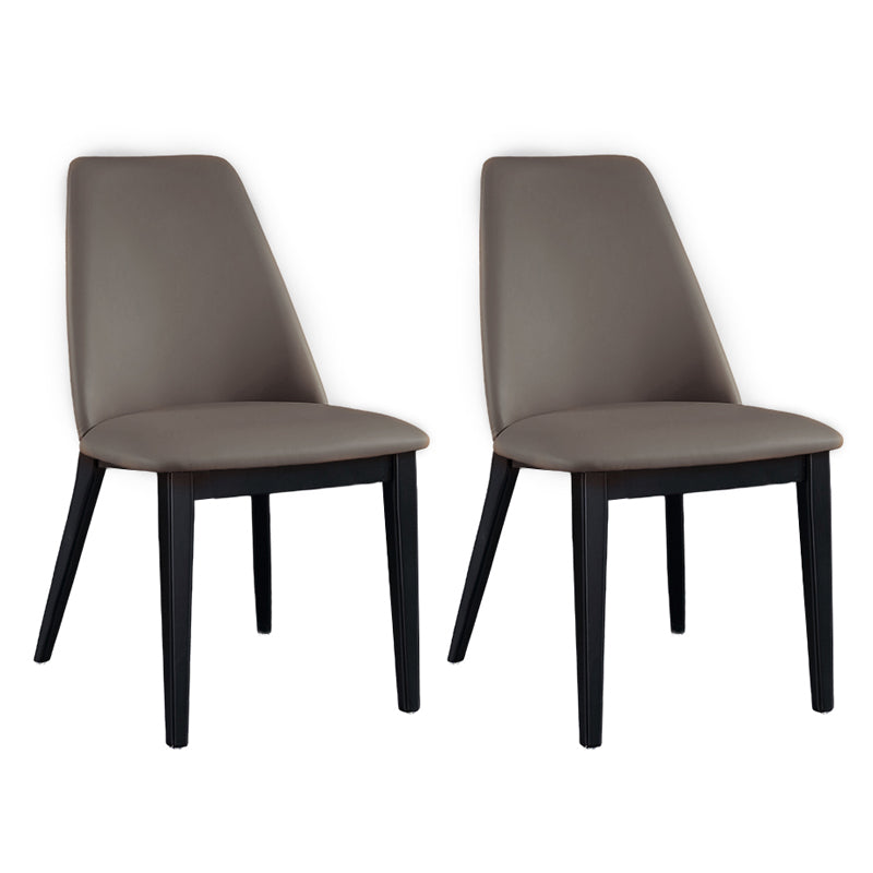 Industrial Leather Restaurant Side Chair Matte Finish Parsons Dining Chair (Set of 2) Gray Coffee Clearhalo ' kitchen&dining_furn' 'Dining Chairs' 'Dining Tables & Seating' 'dining_chair' 'furn' 'furn_dining_chair' 'Furniture' 'furniture_dining_chair' 'Kitchen & Dining Furniture' 'kitchen' 3999113