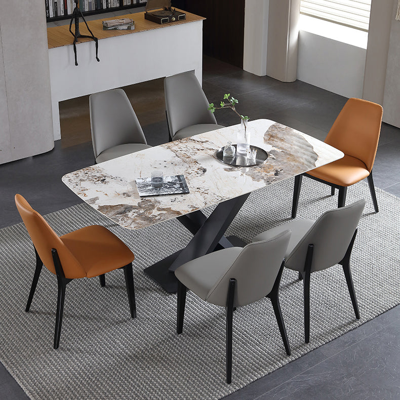 Industrial Leather Restaurant Side Chair Matte Finish Parsons Dining Chair (Set of 2) Clearhalo ' kitchen&dining_furn' 'Dining Chairs' 'Dining Tables & Seating' 'dining_chair' 'furn' 'furn_dining_chair' 'Furniture' 'furniture_dining_chair' 'Kitchen & Dining Furniture' 'kitchen' 3999121