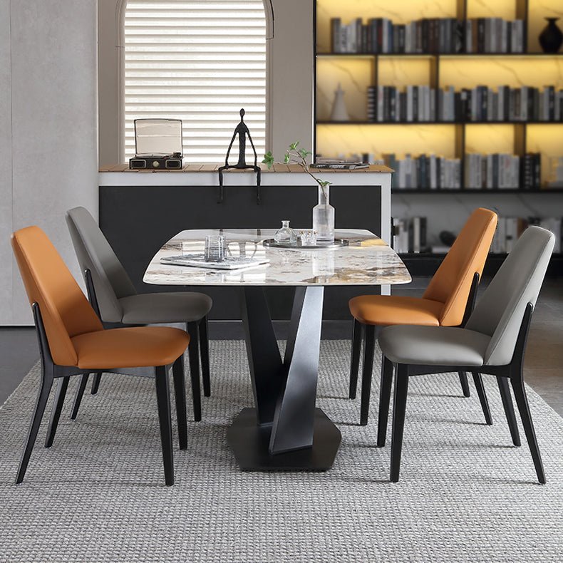 Industrial Leather Restaurant Side Chair Matte Finish Parsons Dining Chair (Set of 2) Clearhalo ' kitchen&dining_furn' 'Dining Chairs' 'Dining Tables & Seating' 'dining_chair' 'furn' 'furn_dining_chair' 'Furniture' 'furniture_dining_chair' 'Kitchen & Dining Furniture' 'kitchen' 3999122