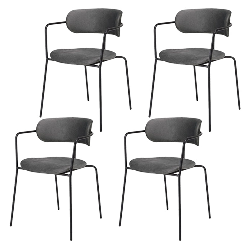 Industrial Style Metal Dining Chairs Stackable Dining Chairs for Kitchen Dark Gray 4 Piece Set Clearhalo ' kitchen&dining_furn' 'Dining Chairs' 'Dining Tables & Seating' 'dining_chair' 'furn' 'furn_dining_chair' 'Furniture' 'furniture_dining_chair' 'Kitchen & Dining Furniture' 'kitchen' 3999124