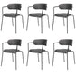 Industrial Style Metal Dining Chairs Stackable Dining Chairs for Kitchen Dark Gray 6 Piece Set Clearhalo ' kitchen&dining_furn' 'Dining Chairs' 'Dining Tables & Seating' 'dining_chair' 'furn' 'furn_dining_chair' 'Furniture' 'furniture_dining_chair' 'Kitchen & Dining Furniture' 'kitchen' 3999125