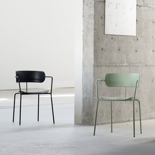 Industrial Style Metal Dining Chairs Stackable Dining Chairs for Kitchen Clearhalo ' kitchen&dining_furn' 'Dining Chairs' 'Dining Tables & Seating' 'dining_chair' 'furn' 'furn_dining_chair' 'Furniture' 'furniture_dining_chair' 'Kitchen & Dining Furniture' 'kitchen' 3999127