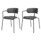 Industrial Style Metal Dining Chairs Stackable Dining Chairs for Kitchen Dark Gray 2 Piece Set Clearhalo ' kitchen&dining_furn' 'Dining Chairs' 'Dining Tables & Seating' 'dining_chair' 'furn' 'furn_dining_chair' 'Furniture' 'furniture_dining_chair' 'Kitchen & Dining Furniture' 'kitchen' 3999128