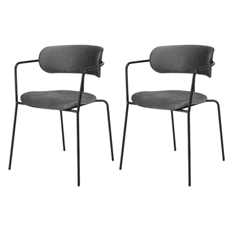 Industrial Style Metal Dining Chairs Stackable Dining Chairs for Kitchen Dark Gray 2 Piece Set Clearhalo ' kitchen&dining_furn' 'Dining Chairs' 'Dining Tables & Seating' 'dining_chair' 'furn' 'furn_dining_chair' 'Furniture' 'furniture_dining_chair' 'Kitchen & Dining Furniture' 'kitchen' 3999128